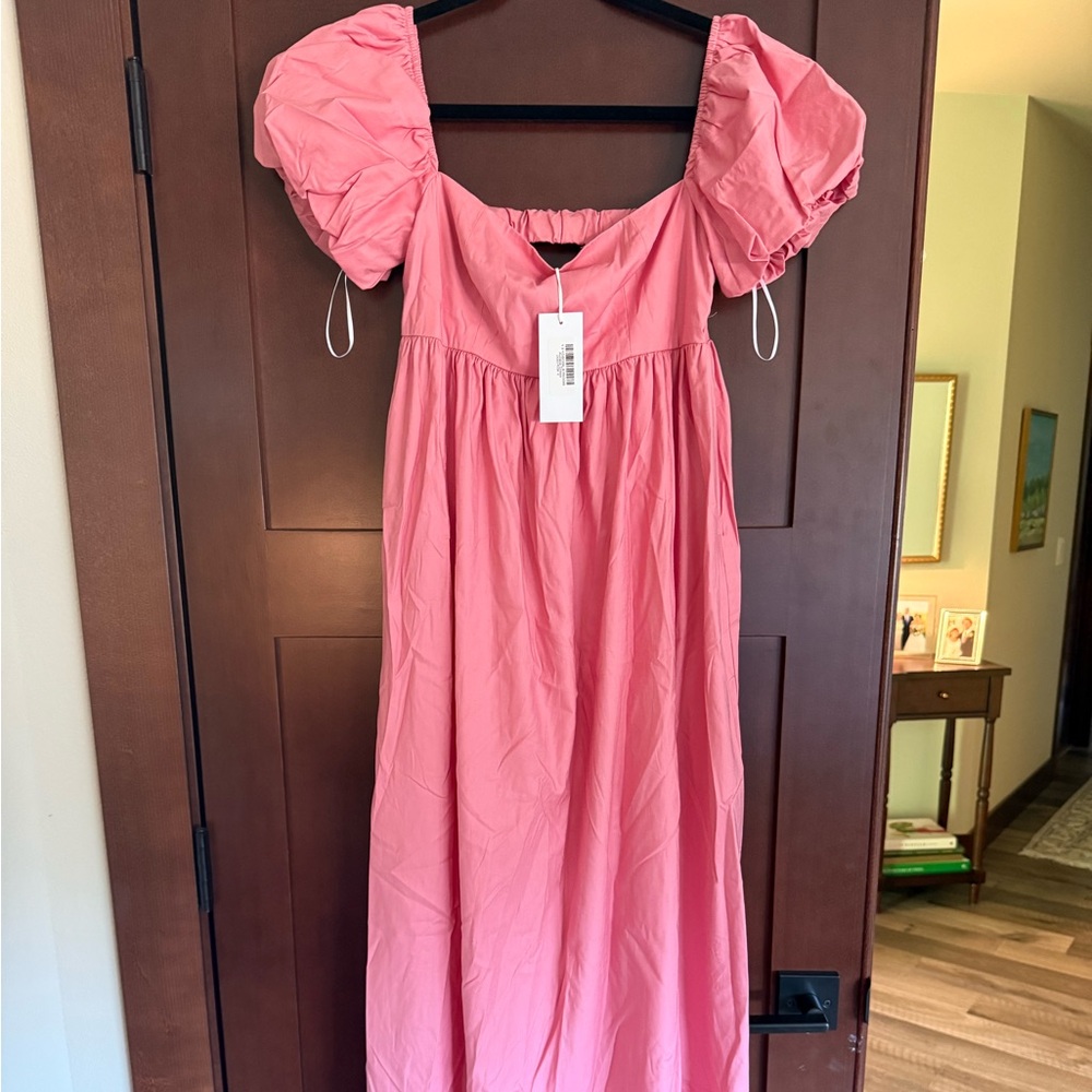 Reformation Pink Puff Sleeve Dress
